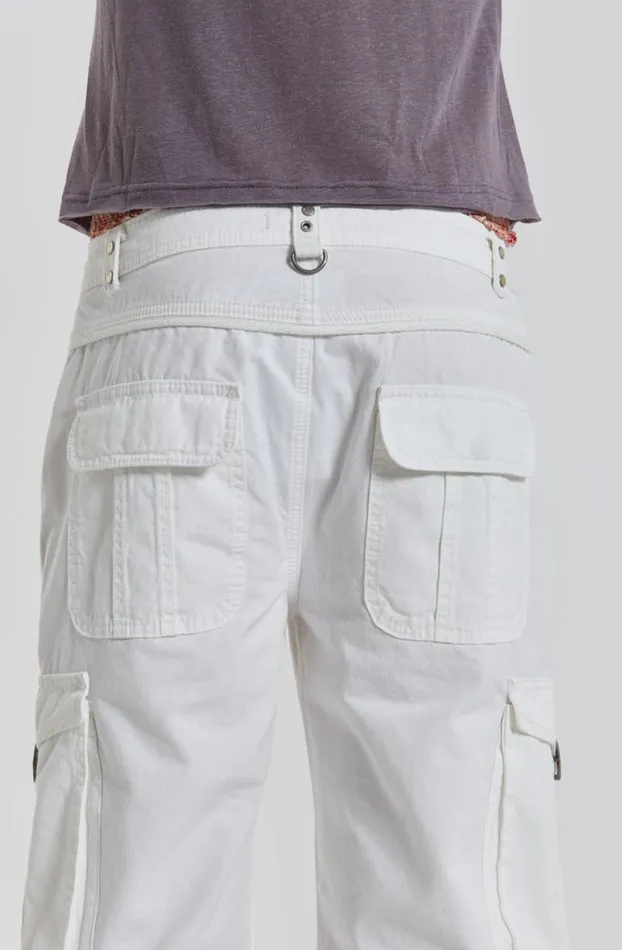 Cargo Pants Men Jaded London White Straight Leg Cargo Trousers