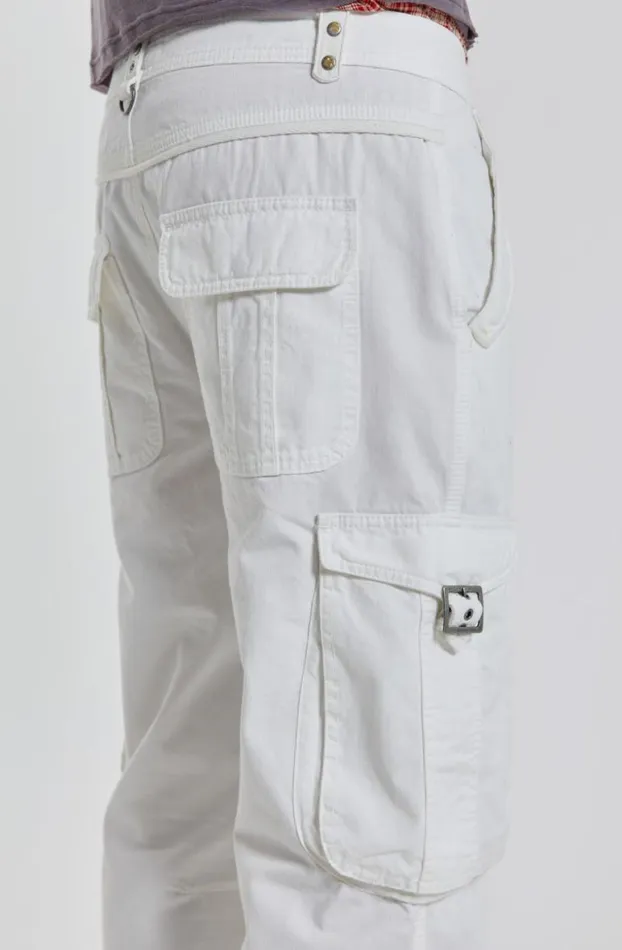 Cargo Pants Men Jaded London White Straight Leg Cargo Trousers