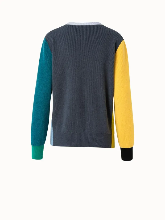 Cashmere Cardigan Stitch Print 4 Knit Pullover Mimosamulticolor Women Akris Knitwear