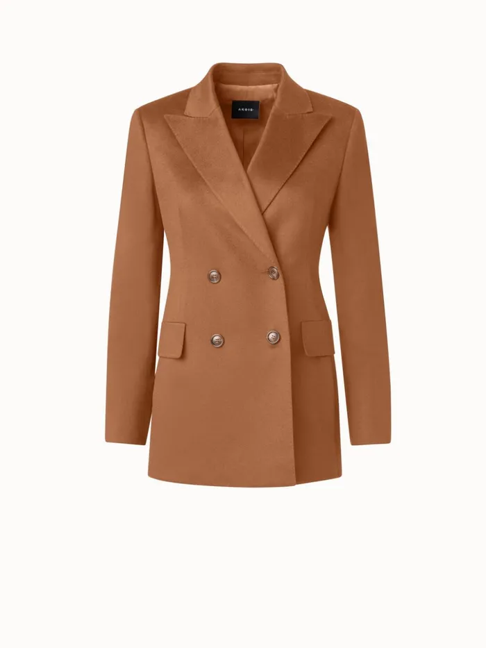Cashmere DoubleBreasted Jacket Vicuna Women Akris Jackets