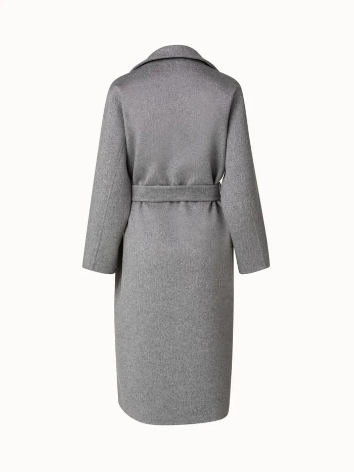 Cashmere DoubleFace Melange Trench Coat Smoke Women Akris Coats