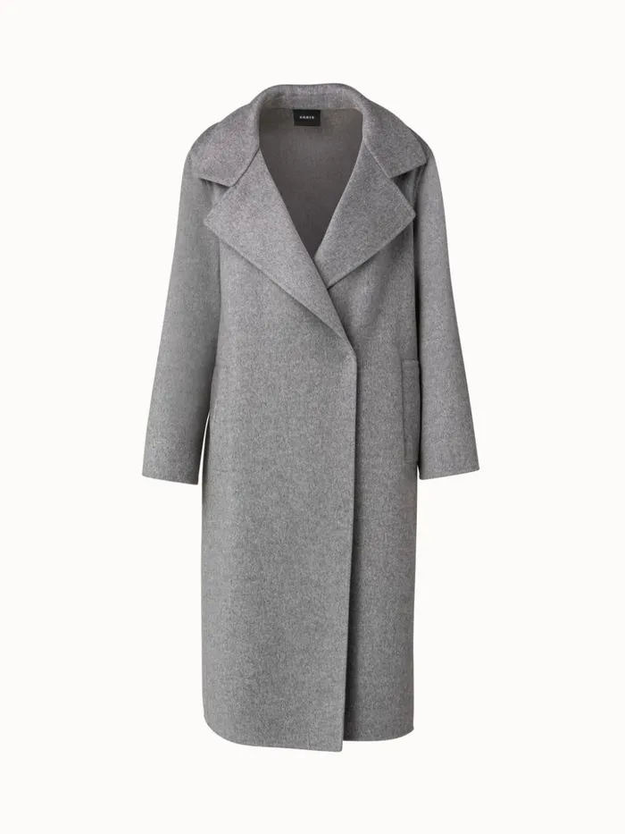 Cashmere DoubleFace Melange Trench Coat Smoke Women Akris Coats