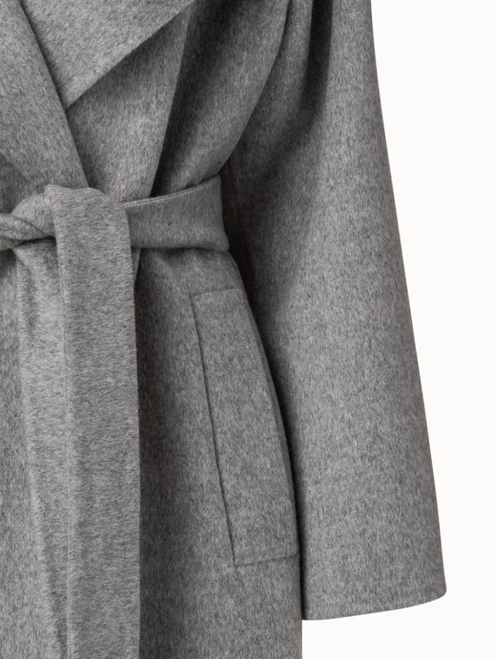 Cashmere DoubleFace Melange Trench Coat Smoke Women Akris Coats