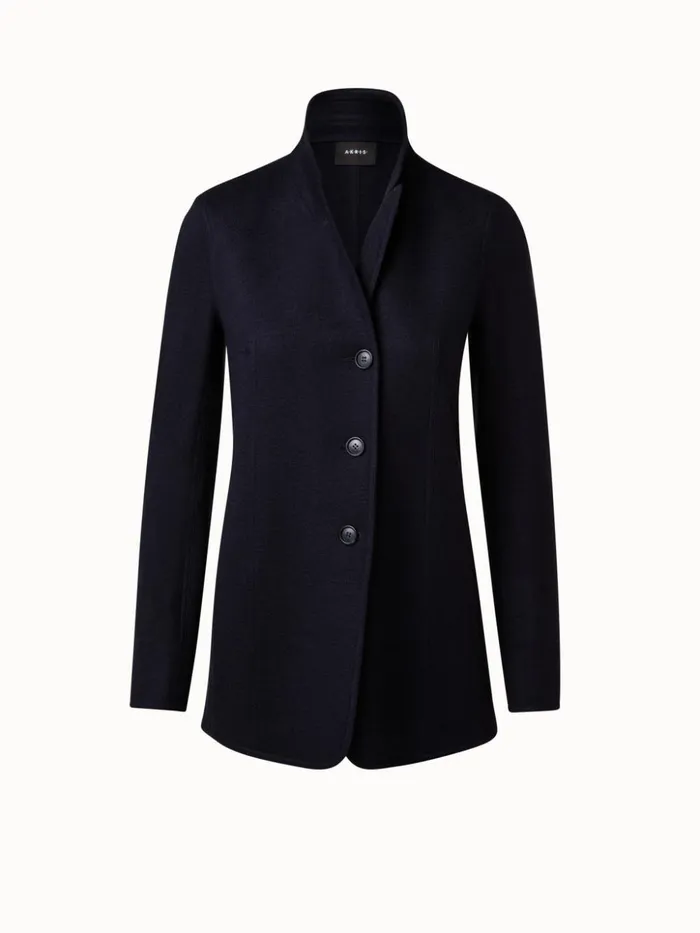 Cashmere Jersey Jacket Navy Women Akris Cashmere