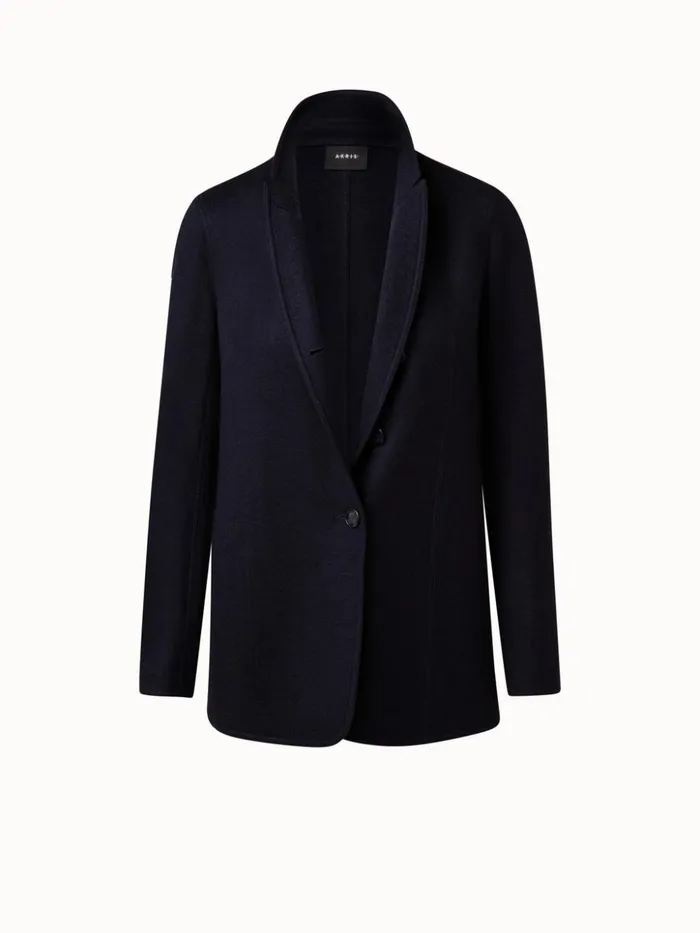 Cashmere Jersey Jacket Navy Women Akris Cashmere