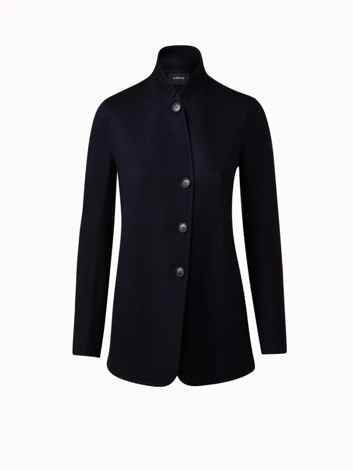 Cashmere Jersey Jacket Navy Women Akris Cashmere
