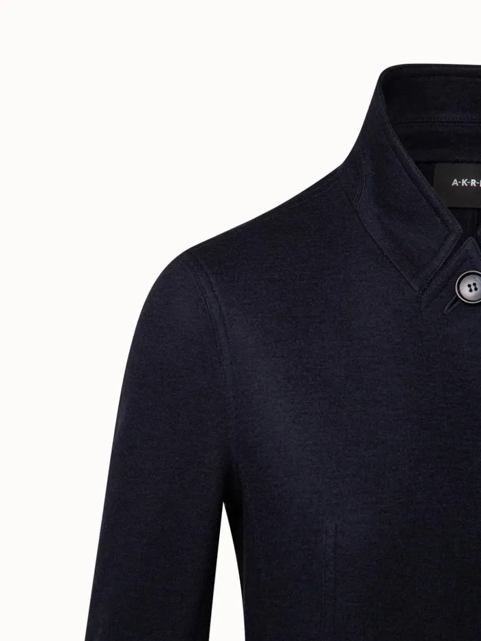Cashmere Jersey Jacket Navy Women Akris Cashmere