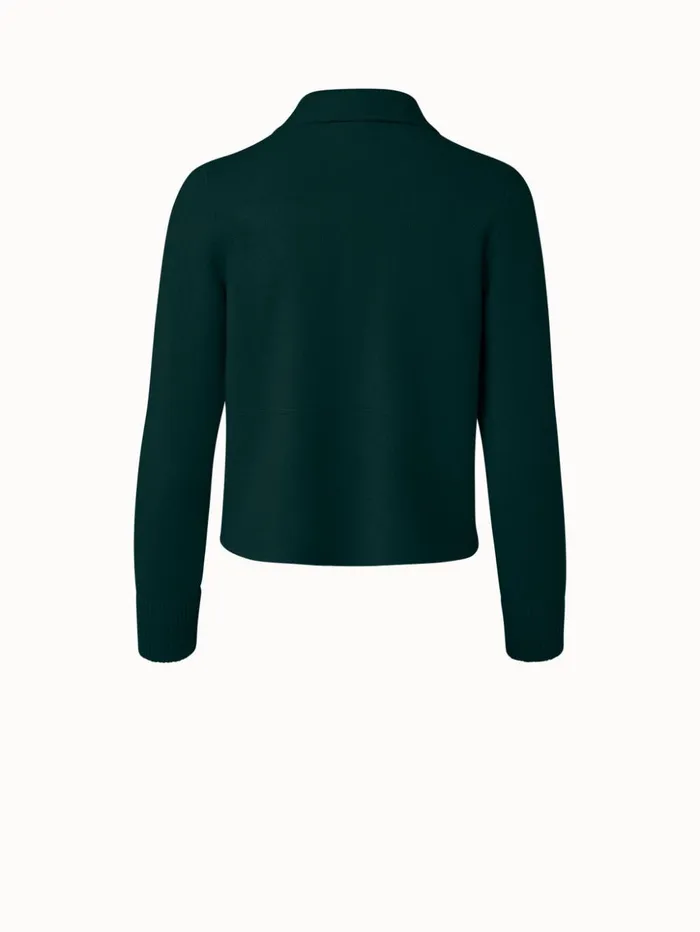 Cashmere Piqu Short Jacket Gallus Green Women Akris Knitwear