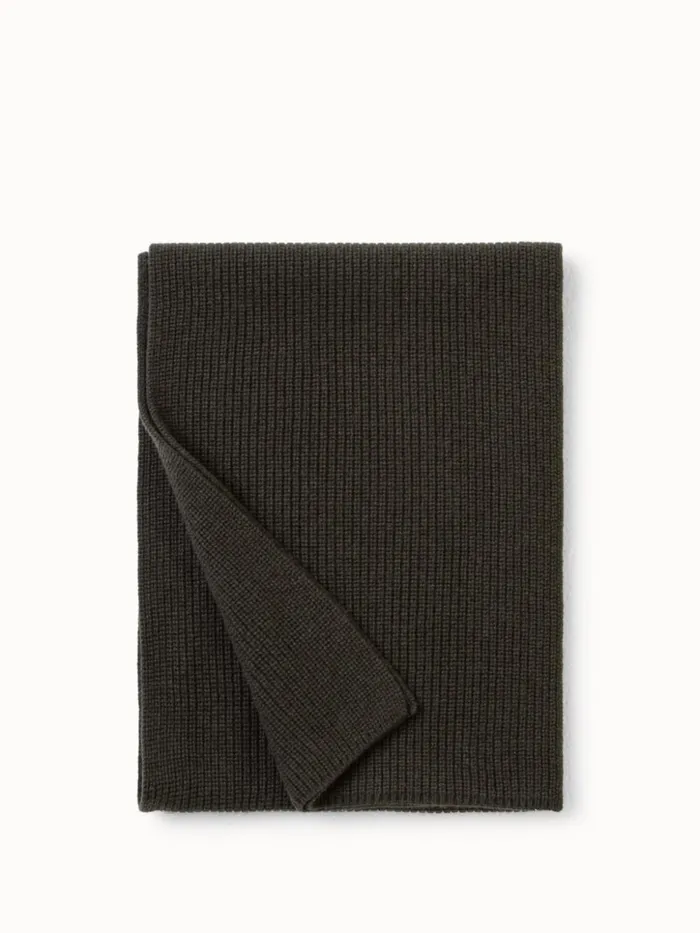 Cashmere Rib Knit Scarf Moss Women Akris Knitwear