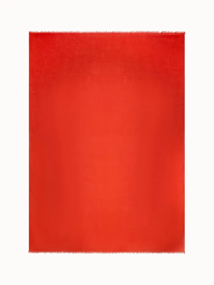 Cashmere Silk Scarf Cadmium Women Akris Cashmere
