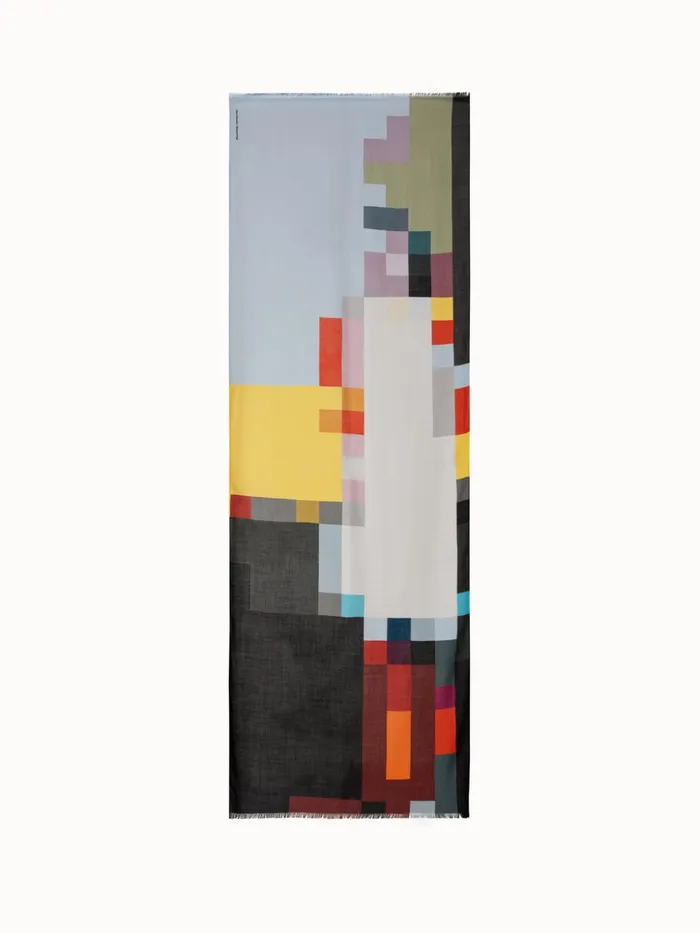 Cashmere Silk Scarf With Sunday With Jane Print Multicolor Women Akris Cashmere