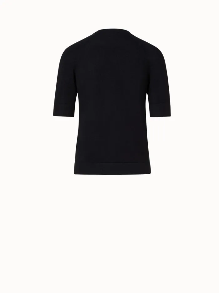 Cashmere TwoTone Knit Pullover Greigeblack Women Akris Knitwear
