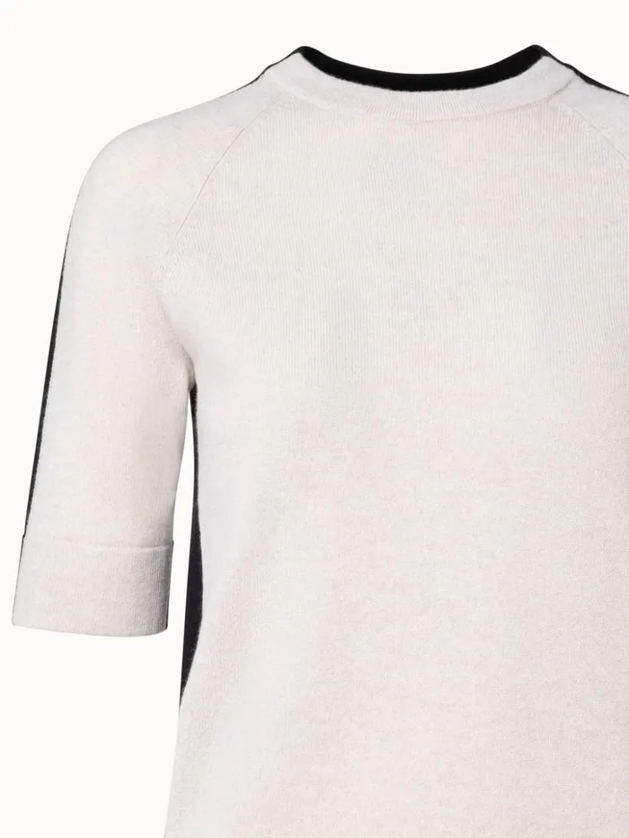 Cashmere TwoTone Knit Pullover Greigeblack Women Akris Knitwear