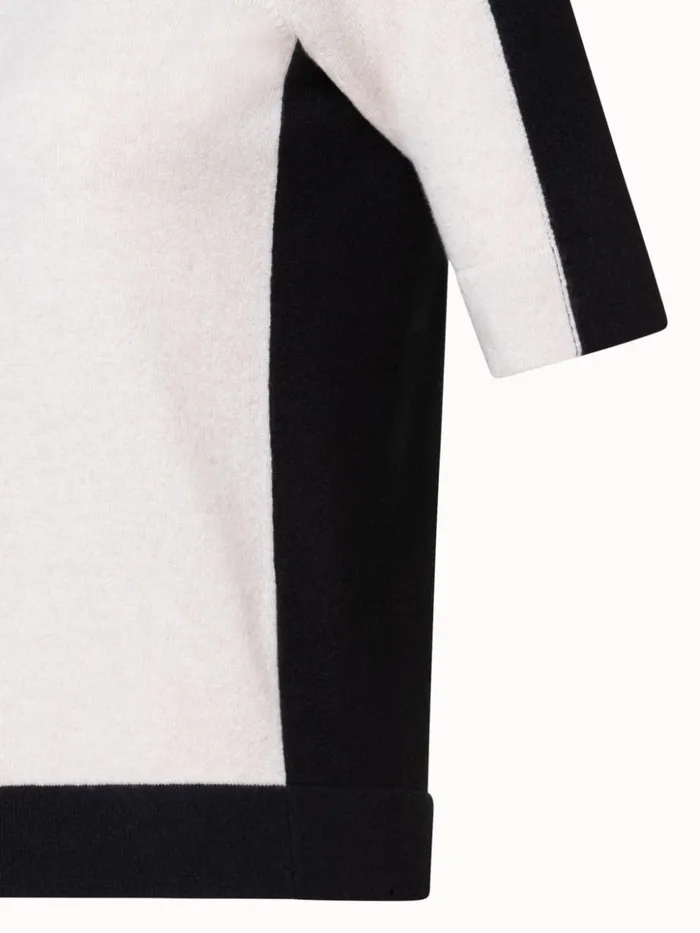 Cashmere TwoTone Knit Pullover Greigeblack Women Akris Knitwear