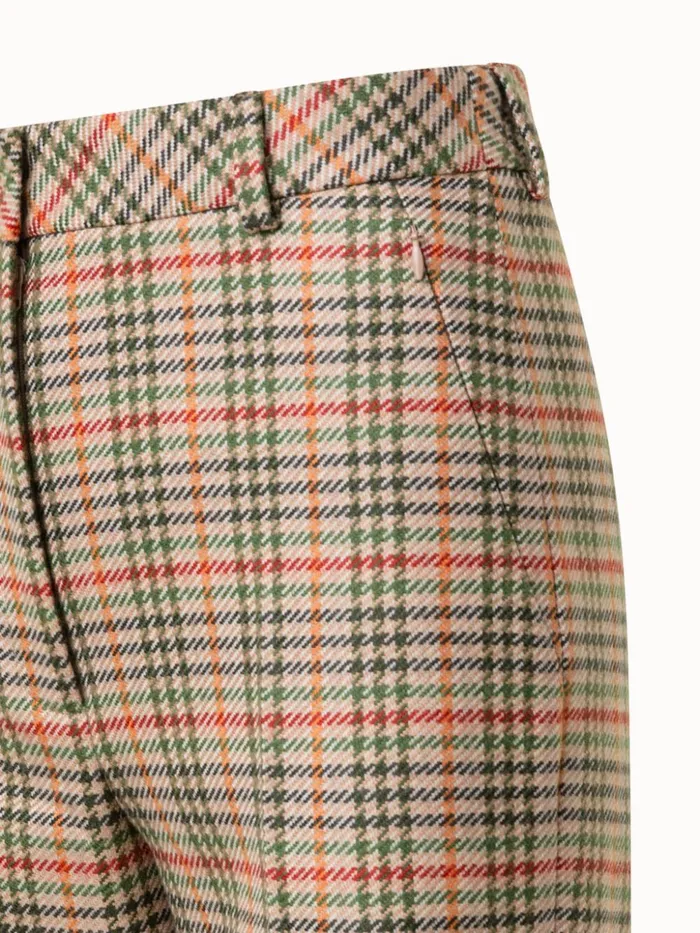 Checked Wool Bootcut Pants Camelmulticolor Women Akris Pants