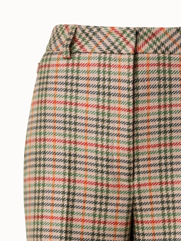 Checked Wool Bootcut Pants Camelmulticolor Women Akris Pants