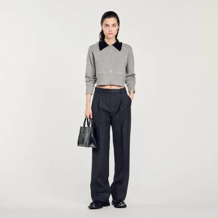 Coatigans Women SANDRO Cropped Coatigan Grey