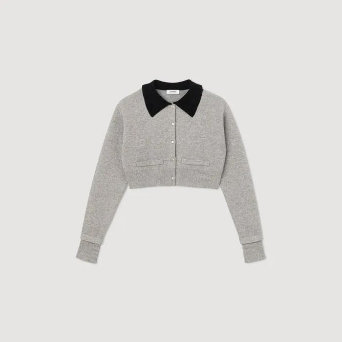 Coatigans Women SANDRO Cropped Coatigan Grey