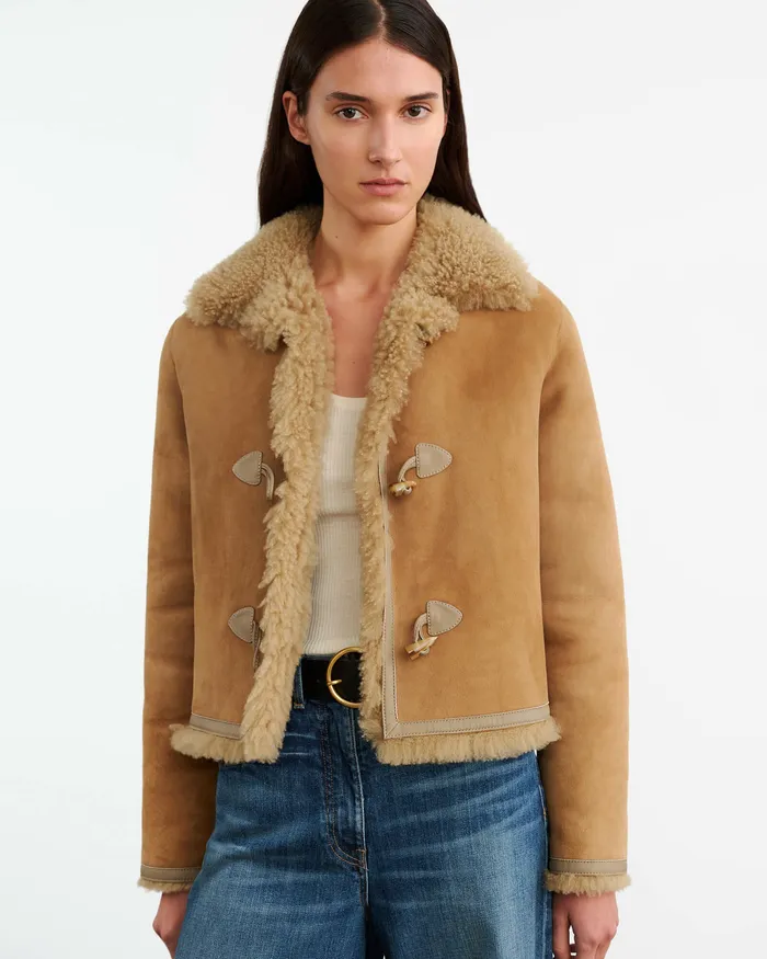 Coats and Outerwear BENOITE SHEARLING JACKET Camel Nili Lotan Women