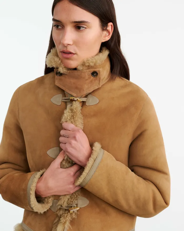 Coats and Outerwear BENOITE SHEARLING JACKET Camel Nili Lotan Women