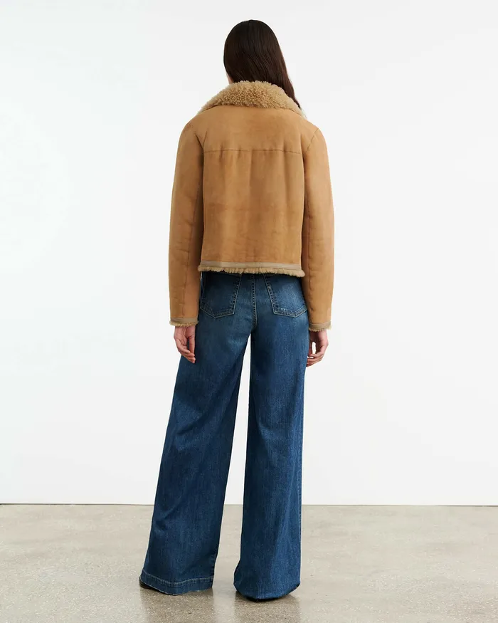 Coats and Outerwear BENOITE SHEARLING JACKET Camel Nili Lotan Women