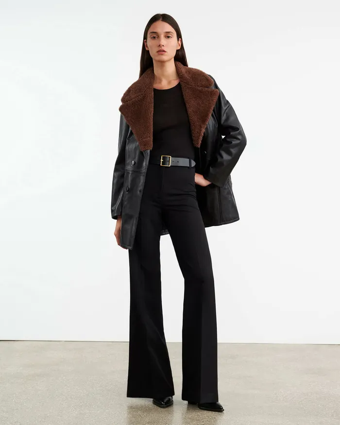 Coats and Outerwear Women JAYDEN LEATHER COAT Black Nili Lotan