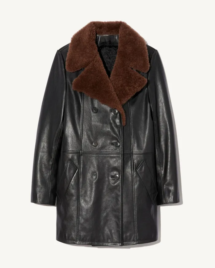 Coats and Outerwear Women JAYDEN LEATHER COAT Black Nili Lotan