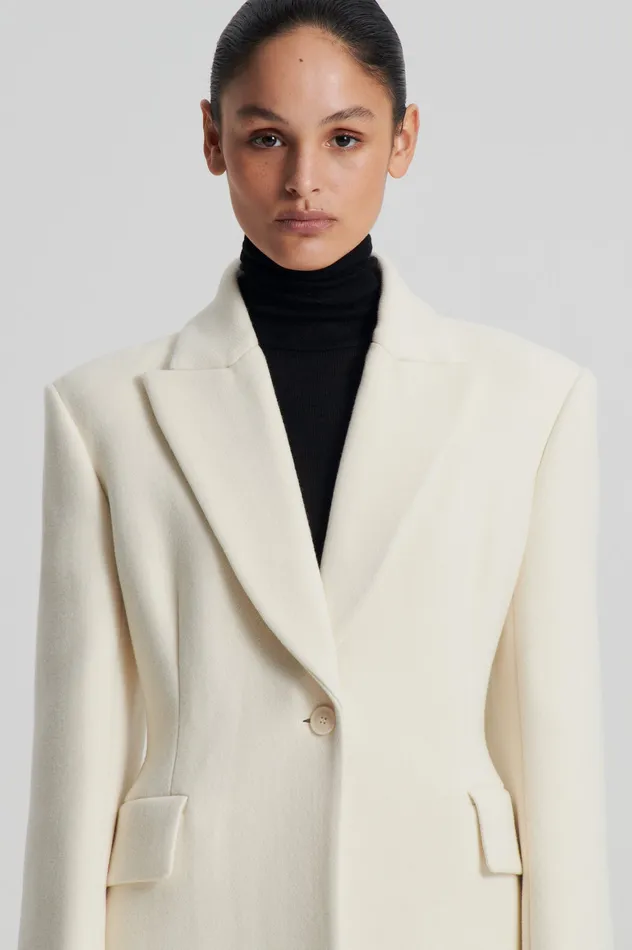 Coats FAUX FUR COLLAR COAT CREME Scanlan Theodore Women Coats FAUX FUR COLLAR COAT CREME Scanlan Theodore Women