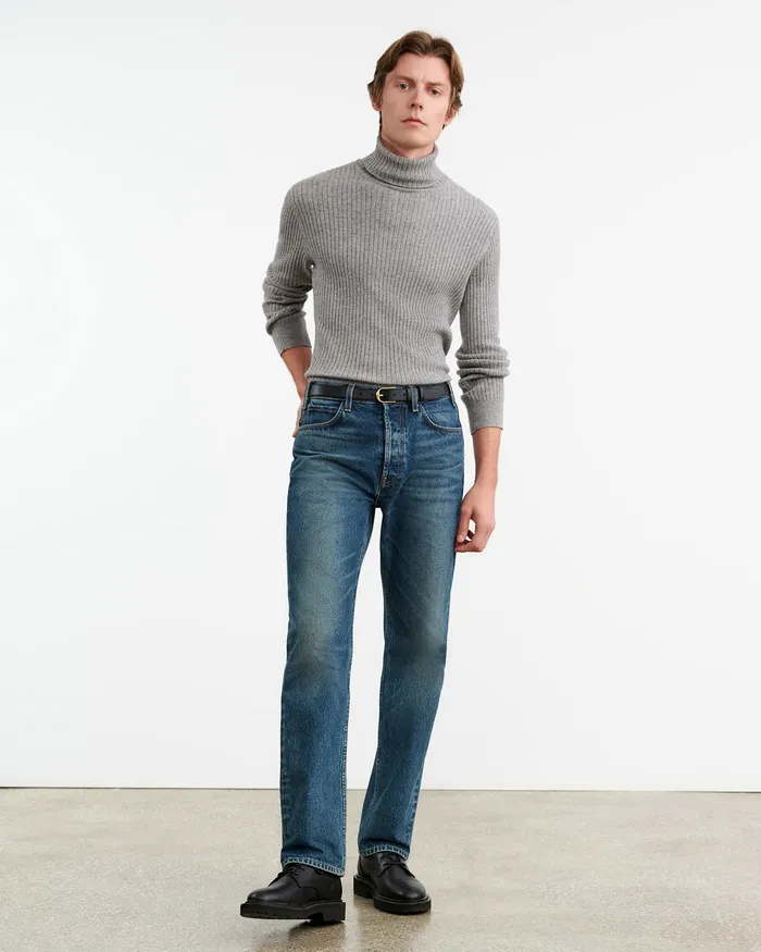 COLE CASHMERE TURTLENECK SWEATER Heather Grey Sweaters Nili Lotan Men