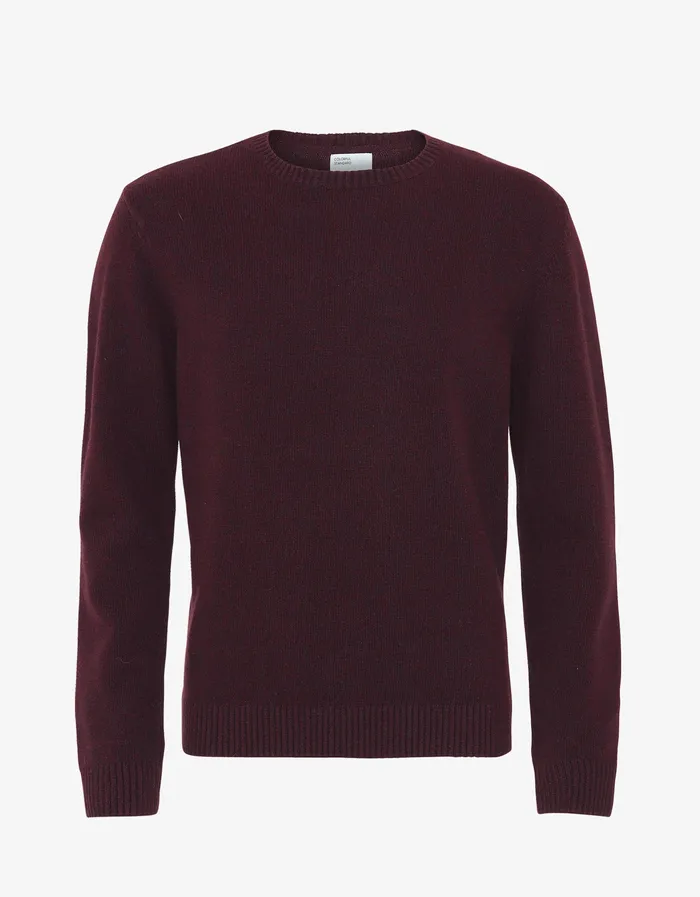 Colorfulstandard Classic Merino Wool Crew 8211 Oxblood Red Men Knit Sweaters