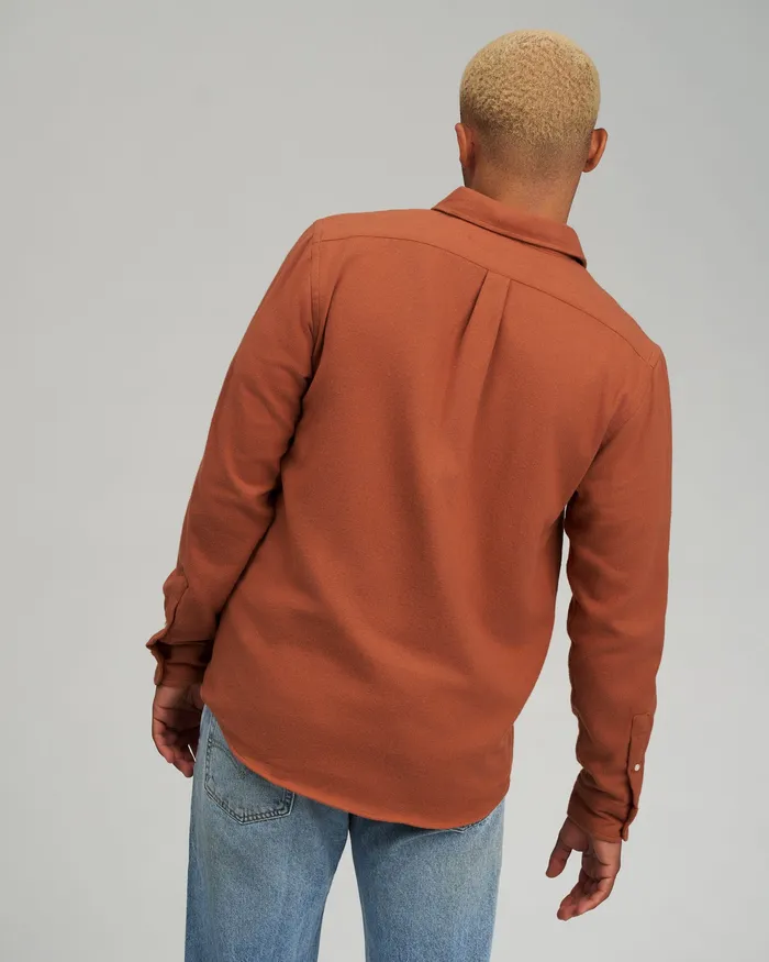 Colorfulstandard Shirts Men Organic Flannel Shirt 8211 Ginger Brown