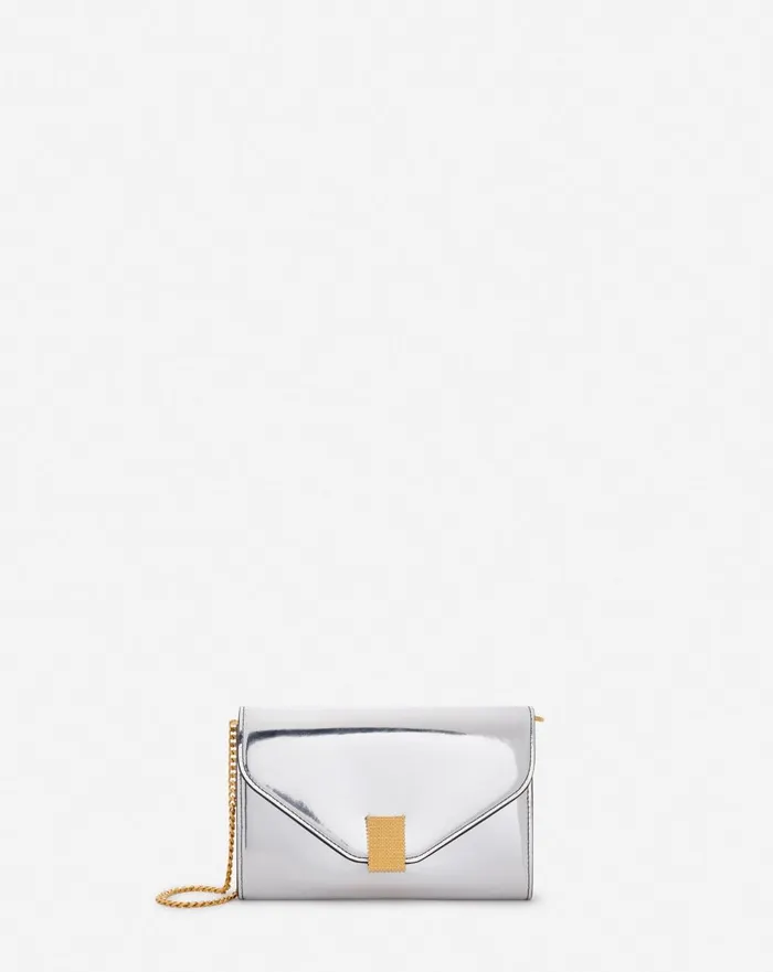 Concerto Wallet On Chain Bag In Metallic Leather Silver Women Lanvin Concerto