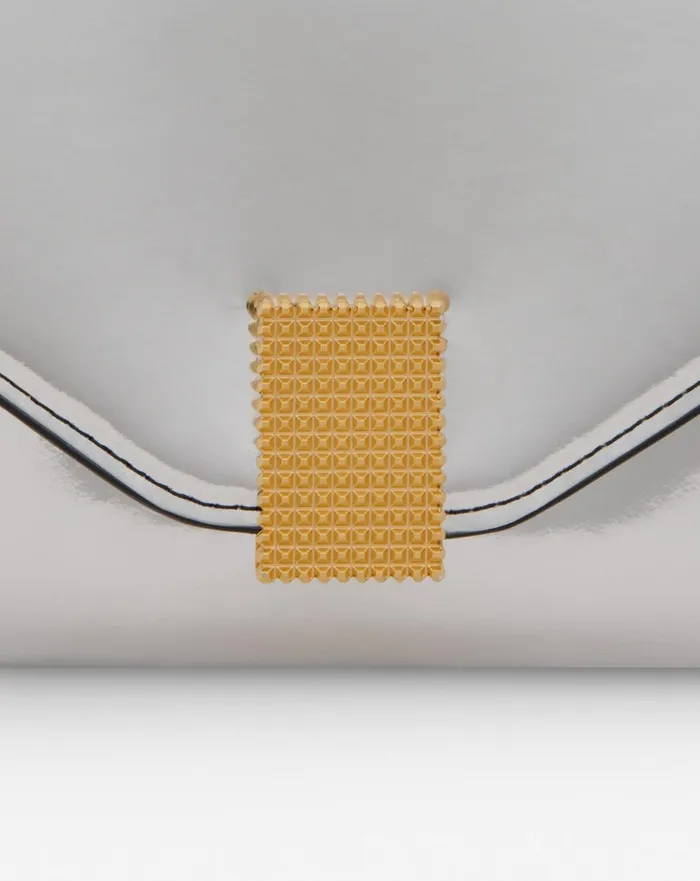 Concerto Wallet On Chain Bag In Metallic Leather Silver Women Lanvin Concerto
