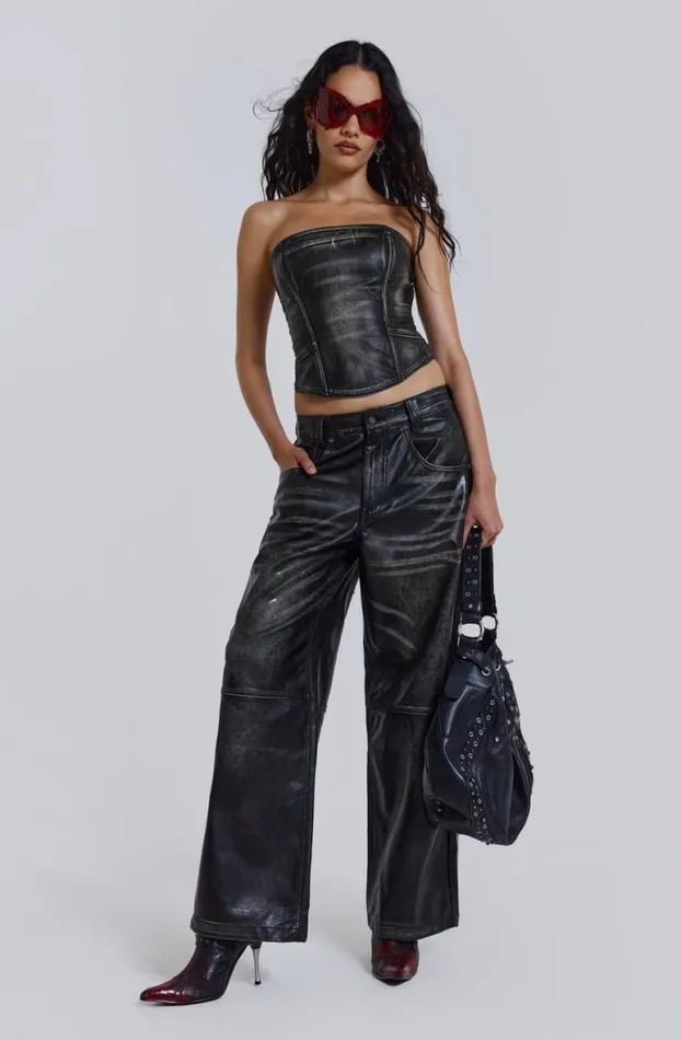 Corsets Women Jaded London Ash Faux Leather Corset