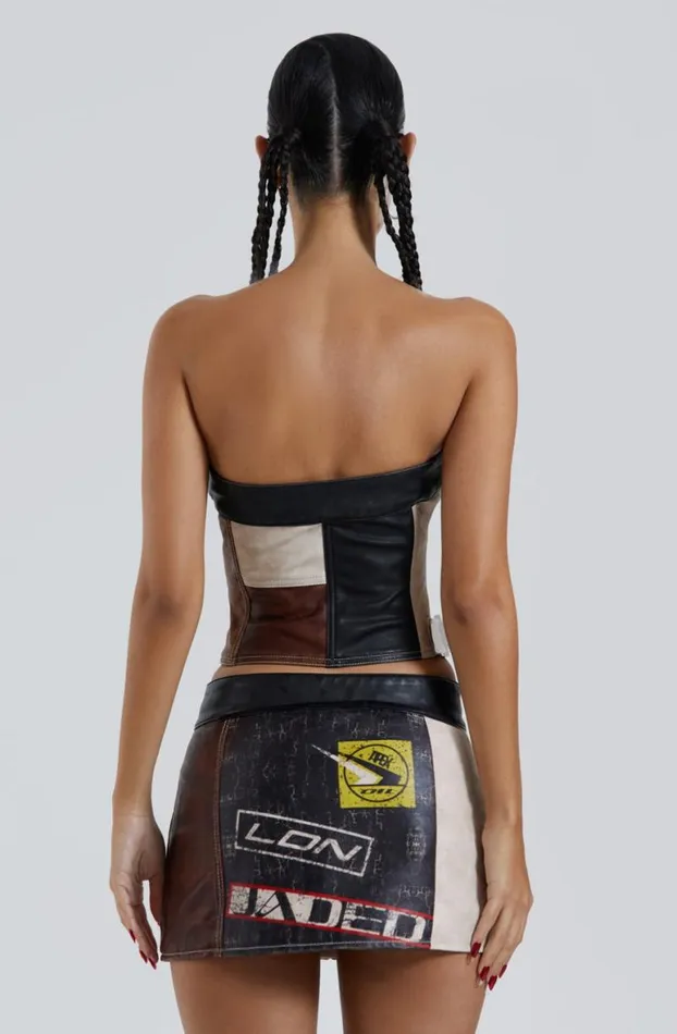 Corsets Women Jaded London Daytona Vegan Leather Corset Top