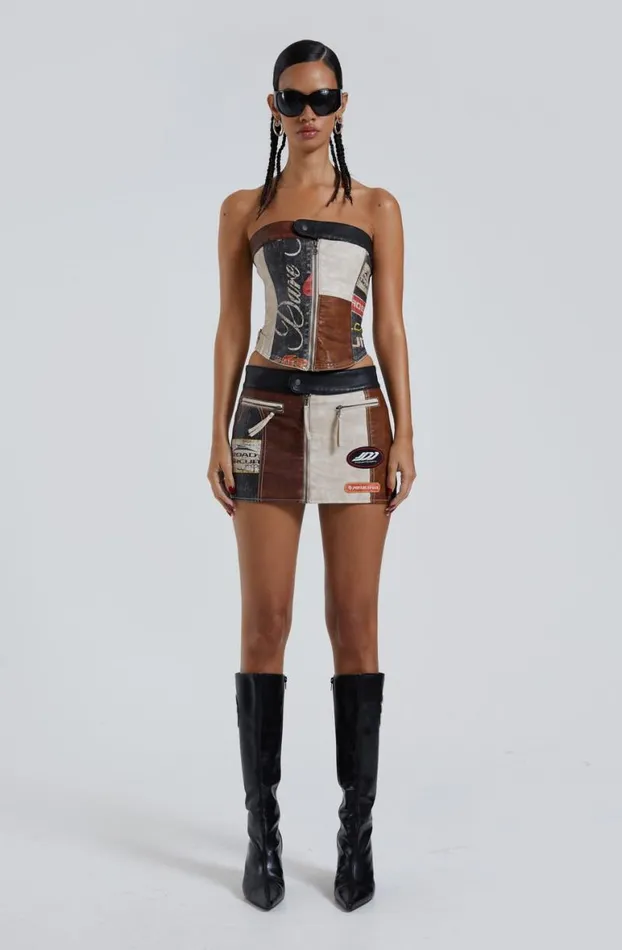 Corsets Women Jaded London Daytona Vegan Leather Corset Top
