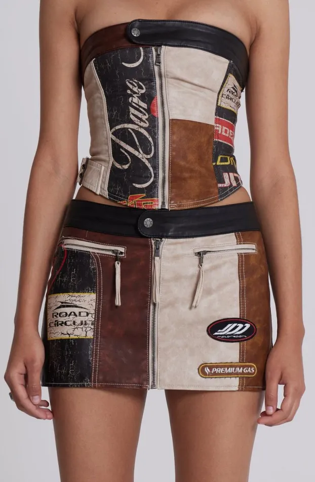Corsets Women Jaded London Daytona Vegan Leather Corset Top