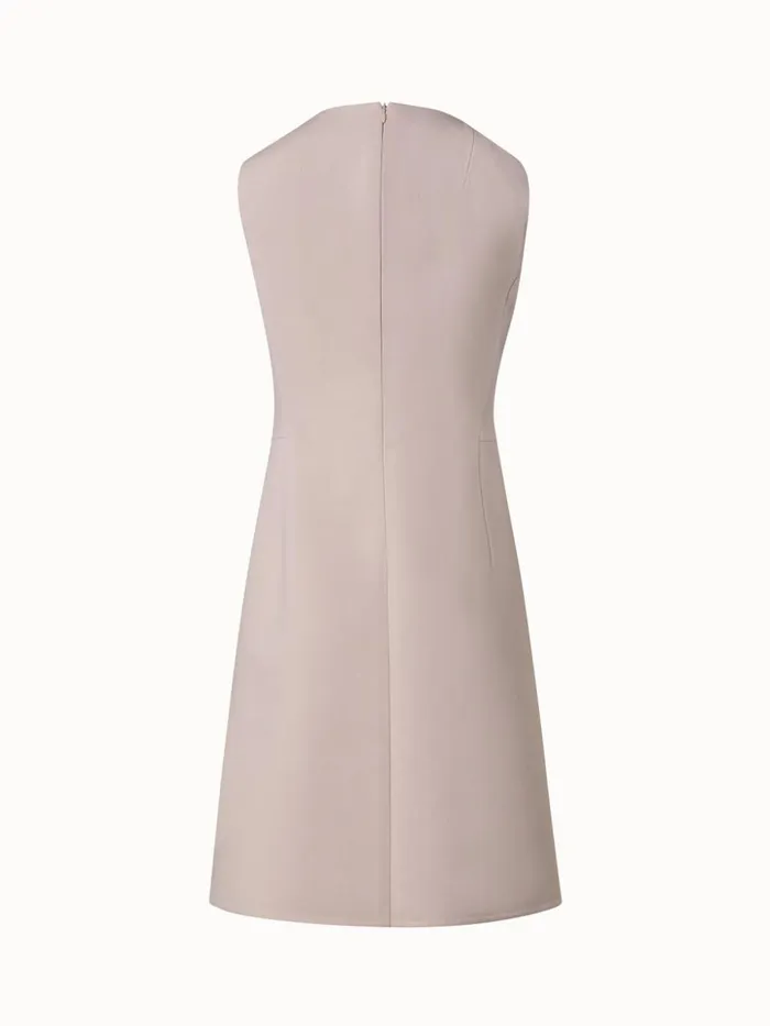 Cotton DoubleFace Sheath Dress With Skirt In ALine Sand Women Akris Dresses