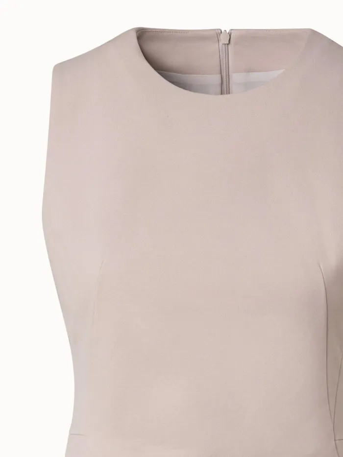 Cotton DoubleFace Sheath Dress With Skirt In ALine Sand Women Akris Dresses