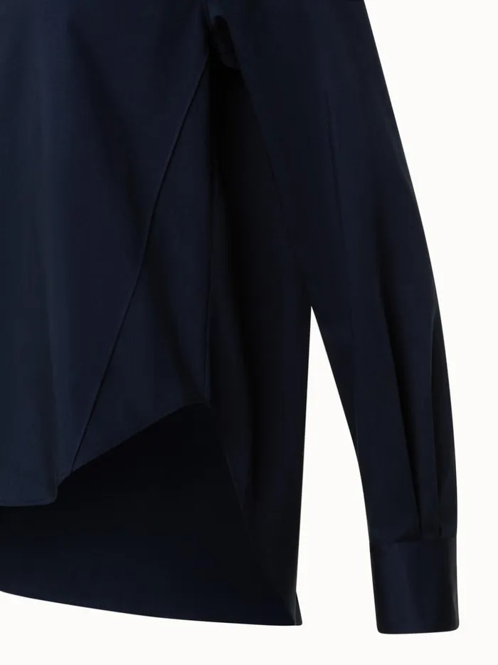 CottonGabardine Blouse Navy Women Akris Blouses