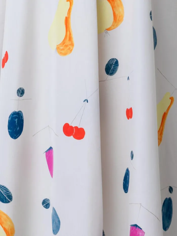 Cotton Midi Dress With Fruits Print Greigemulticolor Women Akris Dresses