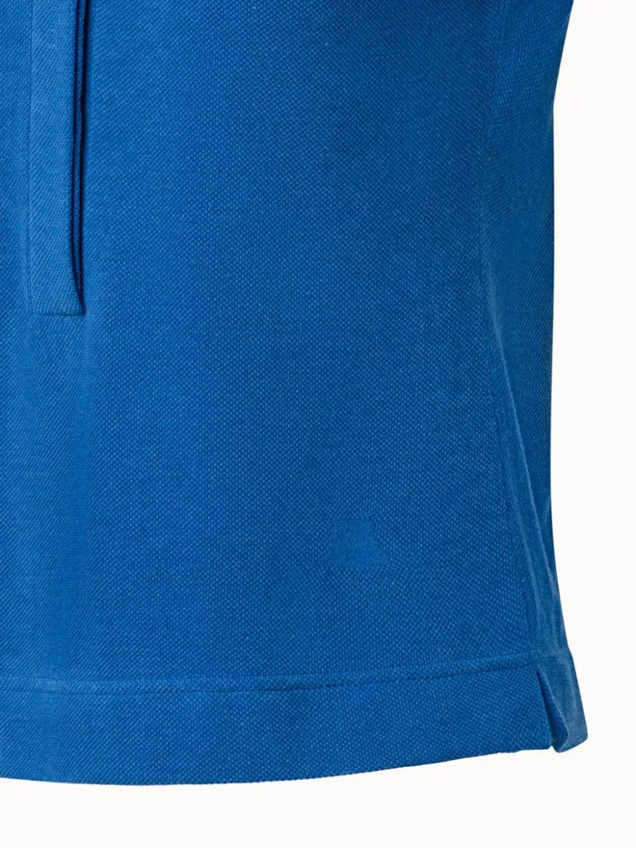 Cotton Piqu Polo Shirt Medium Denim Women Akris Knitwear