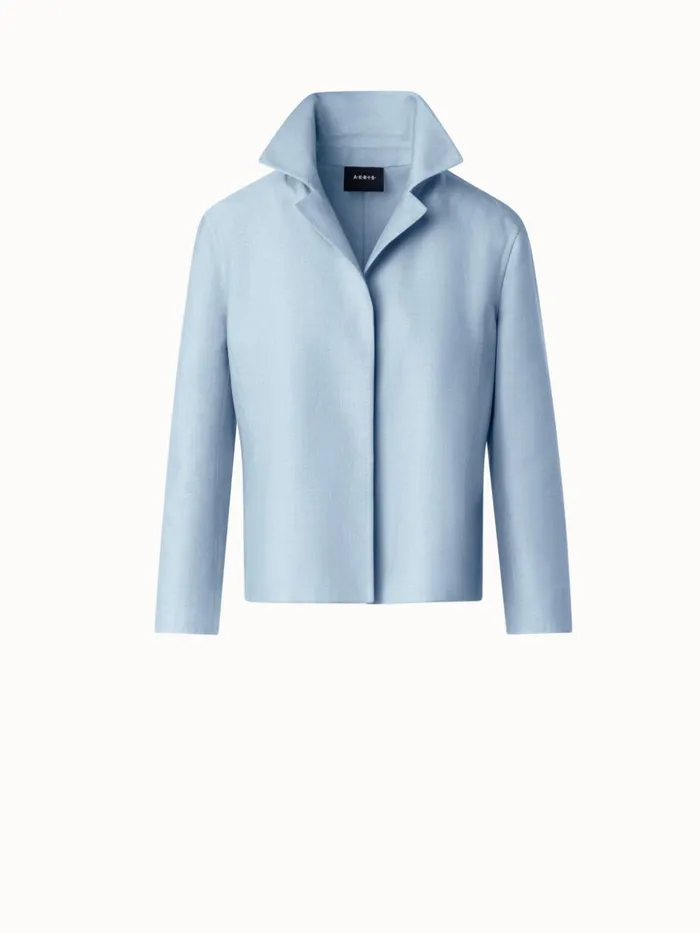 Cotton Silk DoubleFace Jacket Bleached Denim Women Akris Jackets