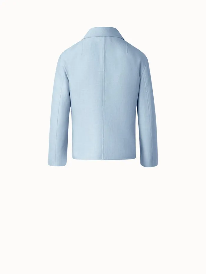 Cotton Silk DoubleFace Jacket Bleached Denim Women Akris Jackets