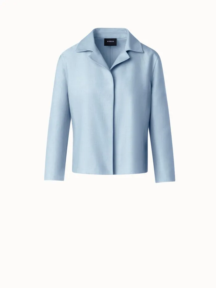Cotton Silk DoubleFace Jacket Bleached Denim Women Akris Jackets