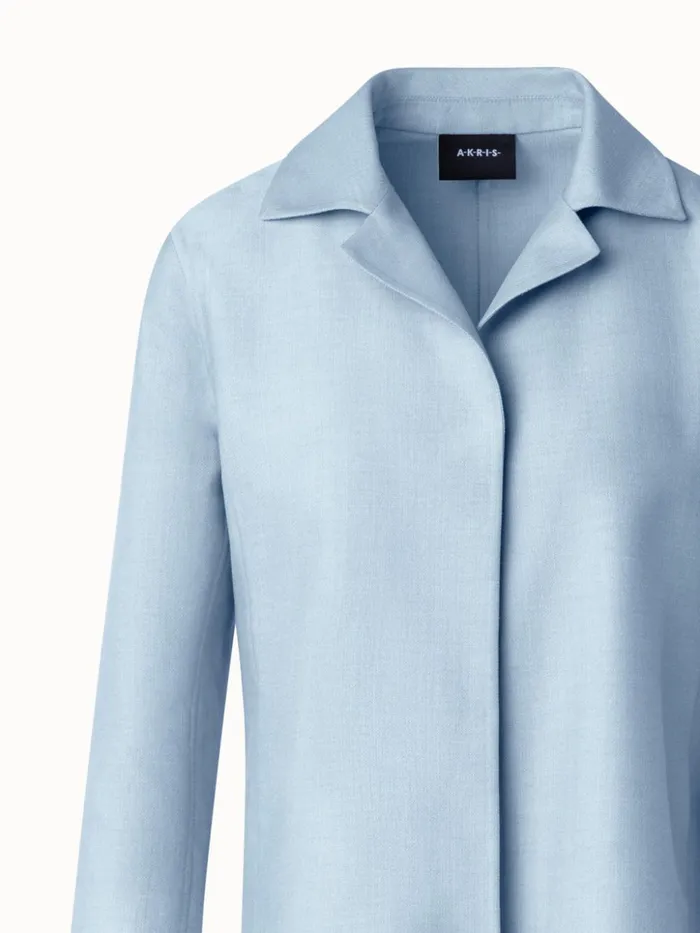 Cotton Silk DoubleFace Jacket Bleached Denim Women Akris Jackets