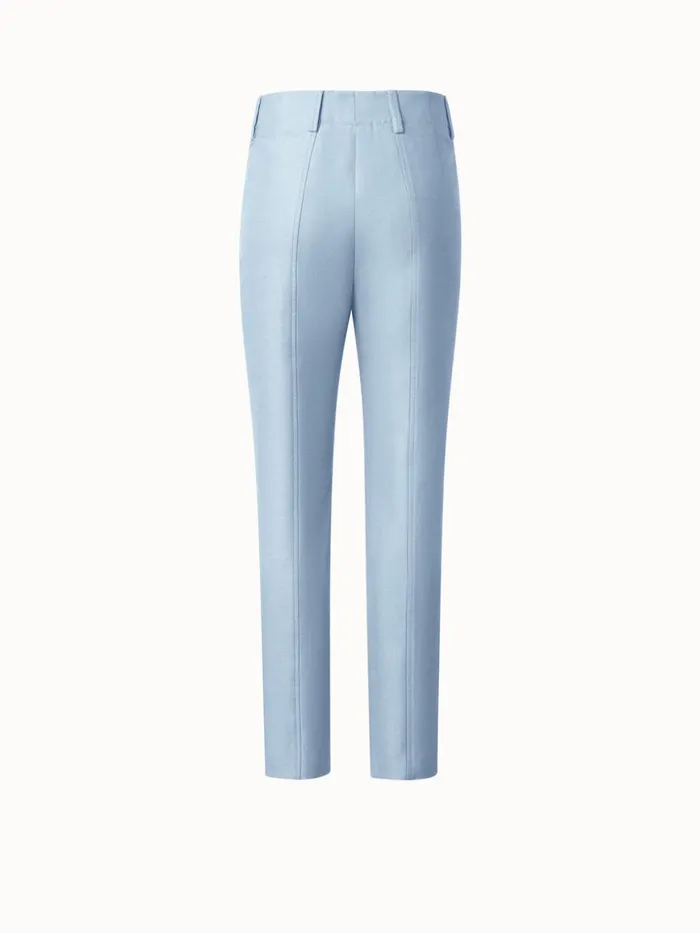 Cotton Silk DoubleFace Slim Pants Bleached Denim Women Akris Pants