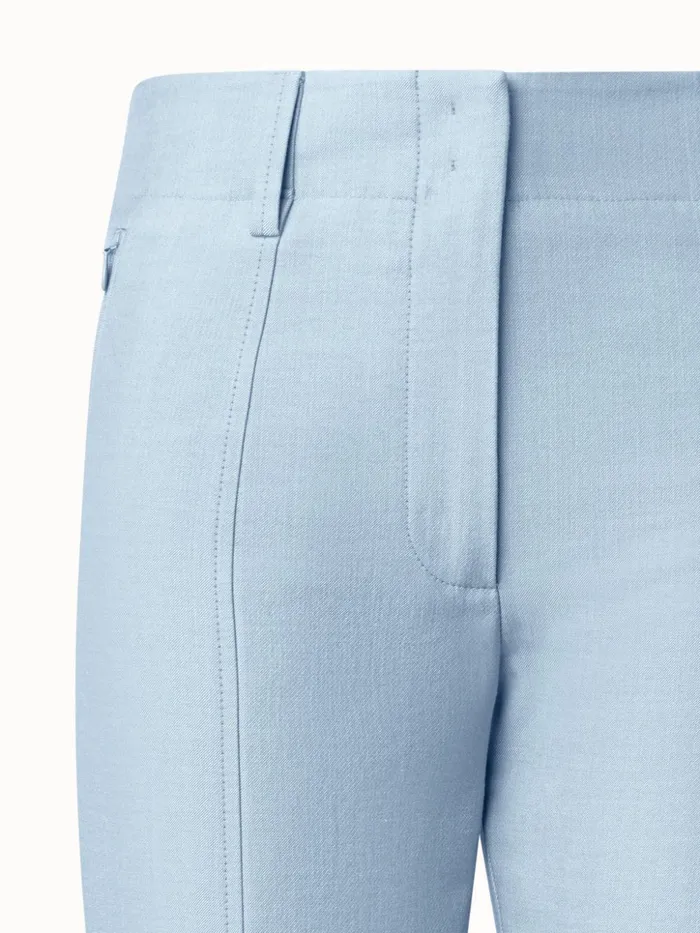 Cotton Silk DoubleFace Slim Pants Bleached Denim Women Akris Pants