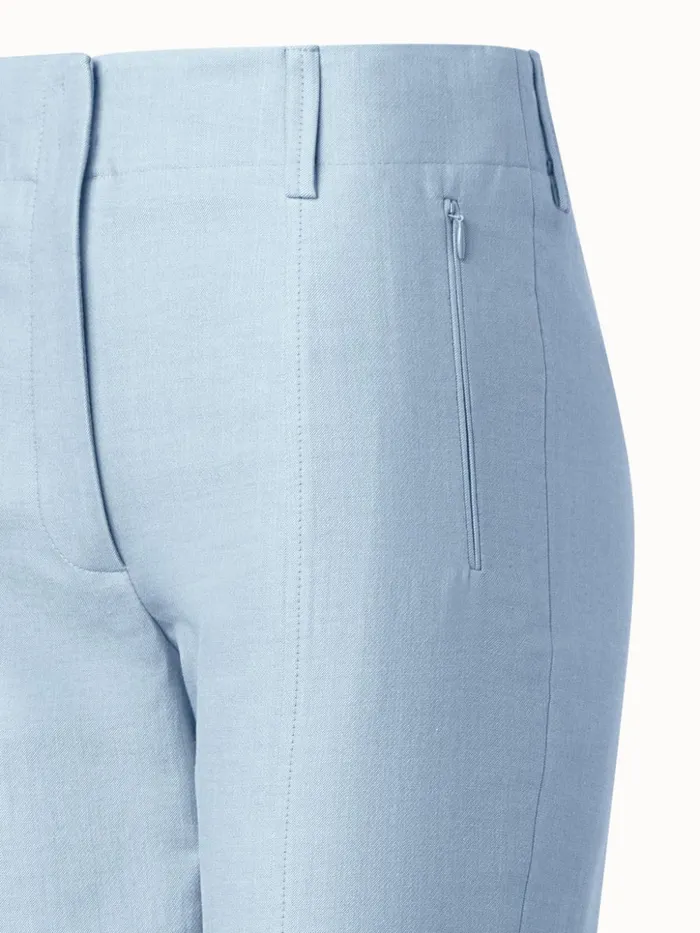 Cotton Silk DoubleFace Slim Pants Bleached Denim Women Akris Pants