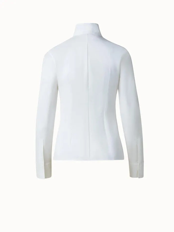 Cotton Stretch Blouse White Women Akris Blouses